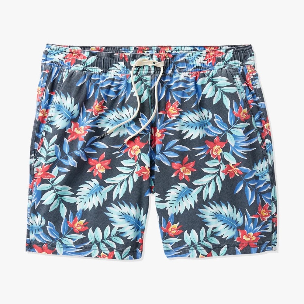 Fair Harbor Bungalow Trunk - Midnight Palms Men's Swim Shorts XL